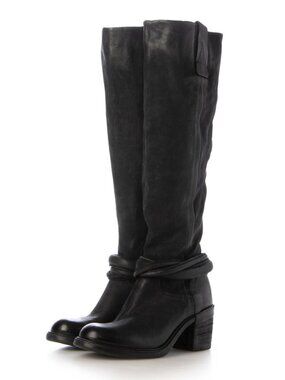 AS98 Jacoby Knee High Black Leather Boot size 39 / 8.5